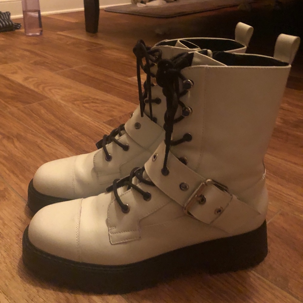 White strappy Zara Boots
